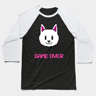 Game Over Retro 8-bit Cat Baseball T-Shirt